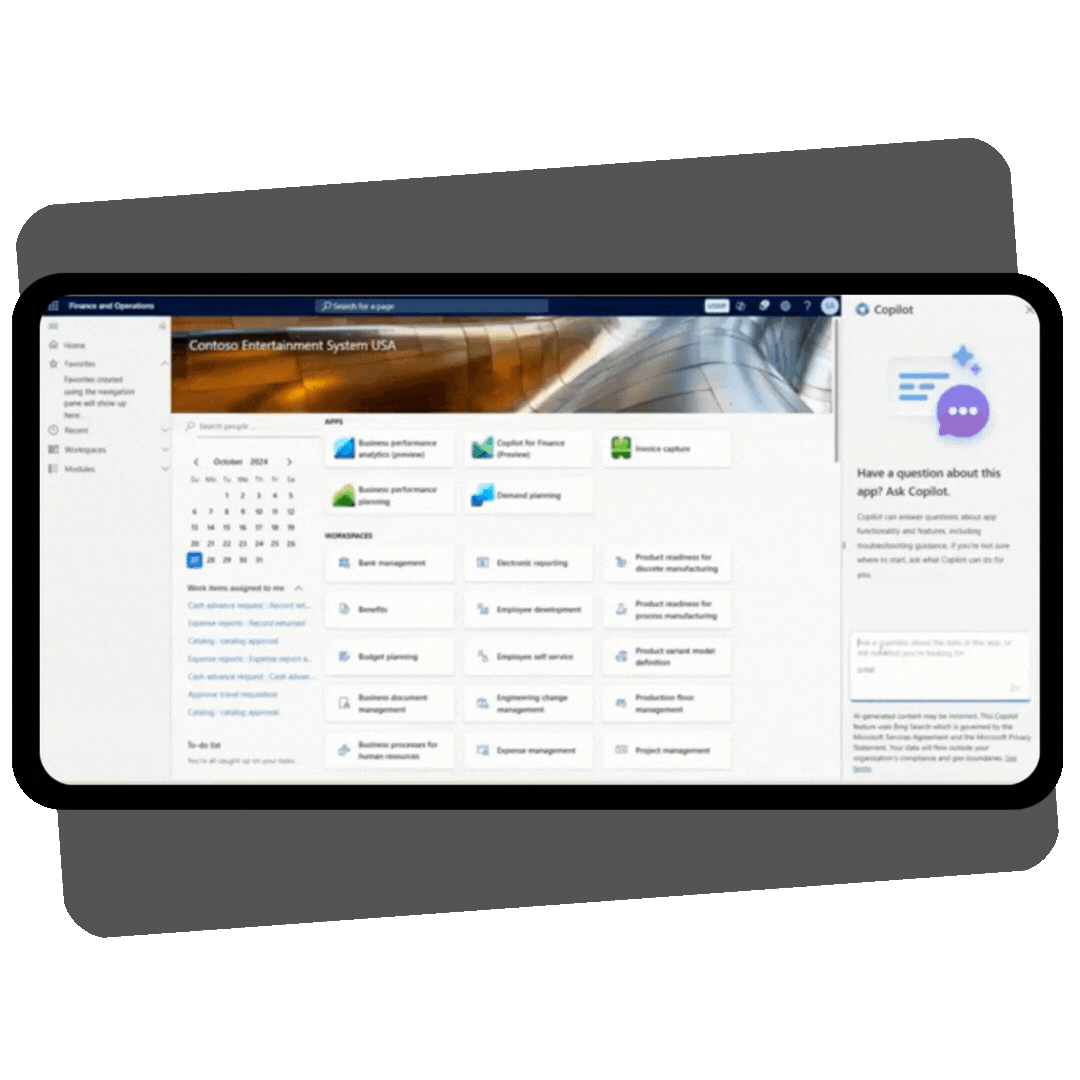 Dashboard de Copilot en Dynamics 365